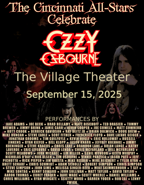 Cincinnati All-Stars Ozzy Osbourne Tribute Show Parkinsons Fundraiser Shirt